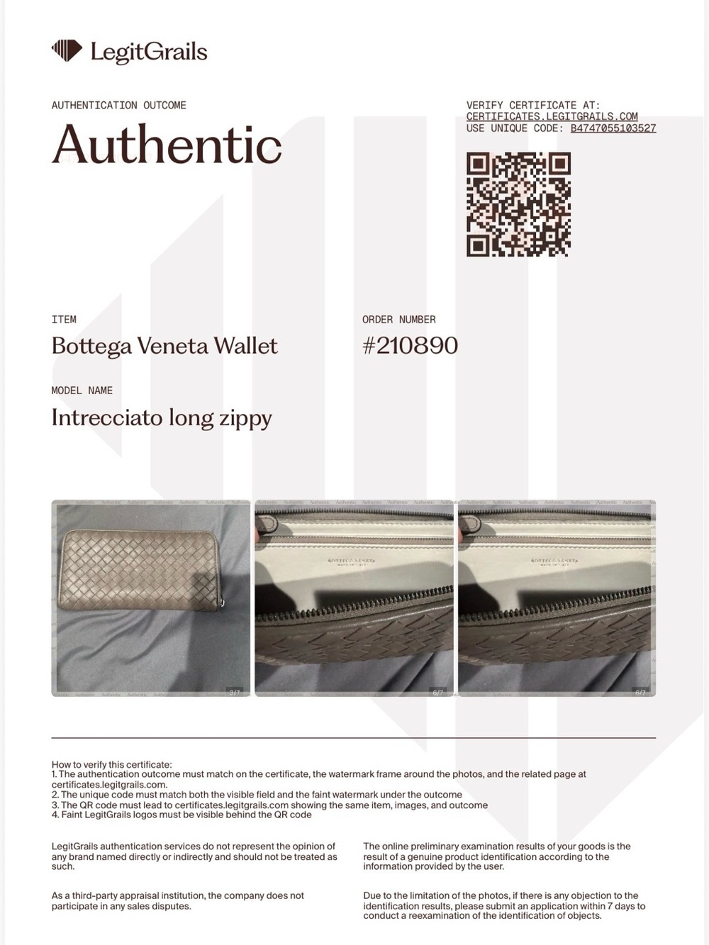AUTHENTICATED Bottega Veneta Intrecciato Leather Zippy Wallet - Picture 2 of 8